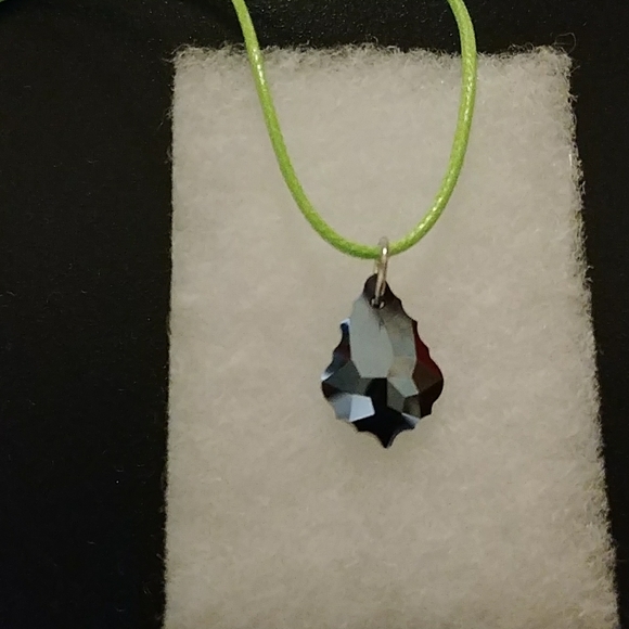 Marine Blue Crystal Pear Necklace - Picture 5 of 8